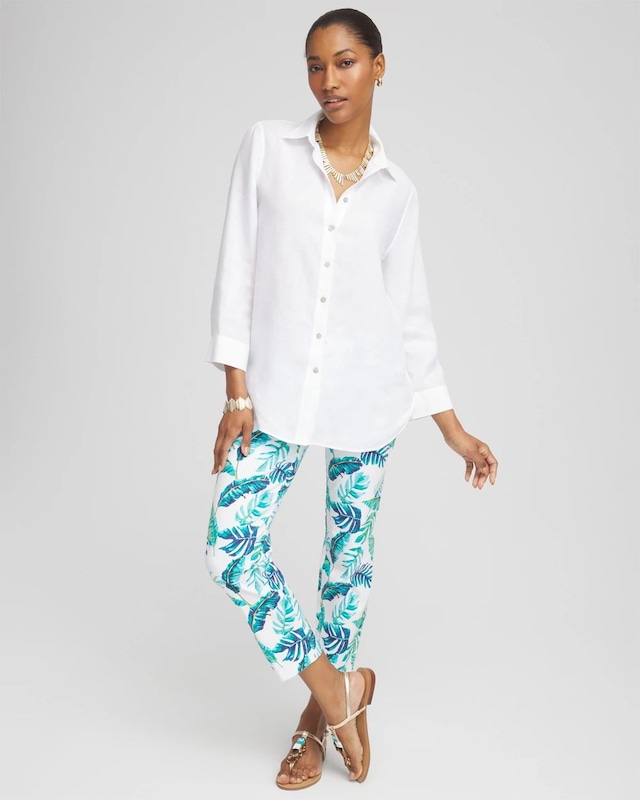 Brigitte Tropical Pull-On Cropped Pants - image 2